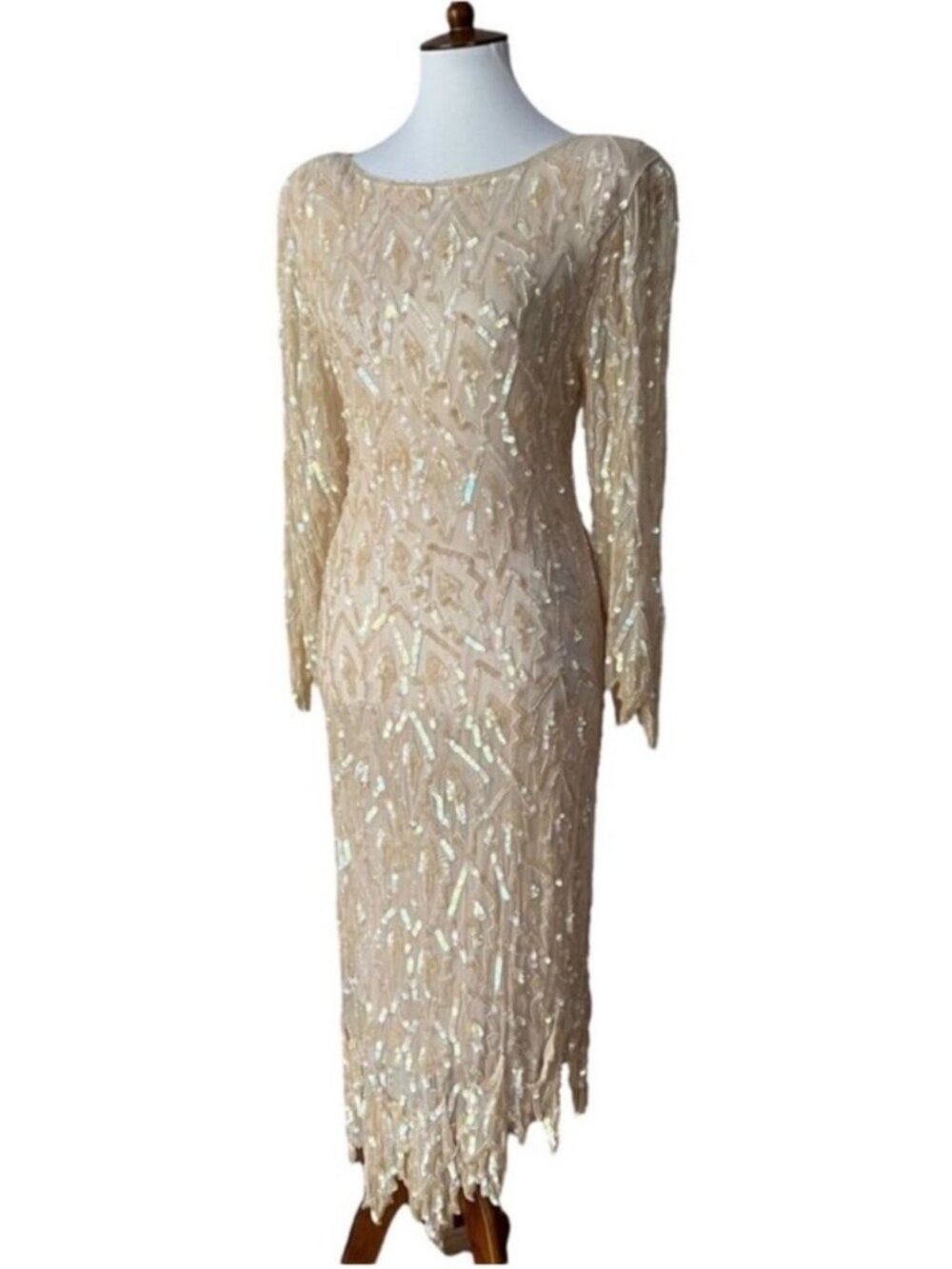 Vintage Formal Dress Medium Silk Cocktail Gown Small Homecoming Art Deco 20s